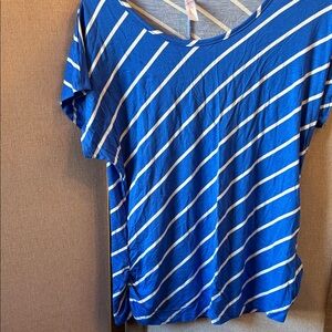 Love Nation Royal Blue Diagonal Stripe Top large